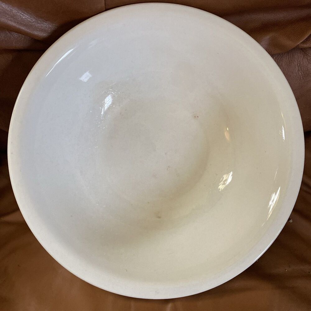 Farmhouse Large White Ironstone American Made Pastry bowl 13in